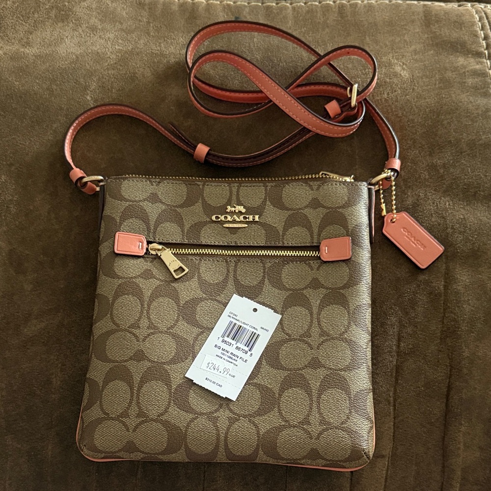 Coach Signature Mini Rowan File Bag